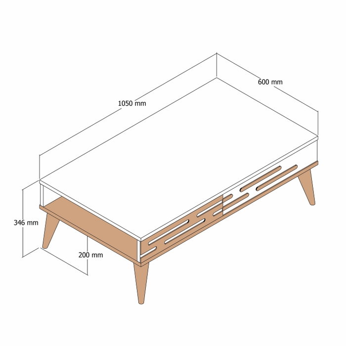 Hanah Home Valensiya Mesa de Centro Nogal y Antracita